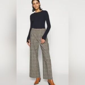 NWT TanJay Taupe Plaid Slimming Tummy Control Trousers sz. 10S #706